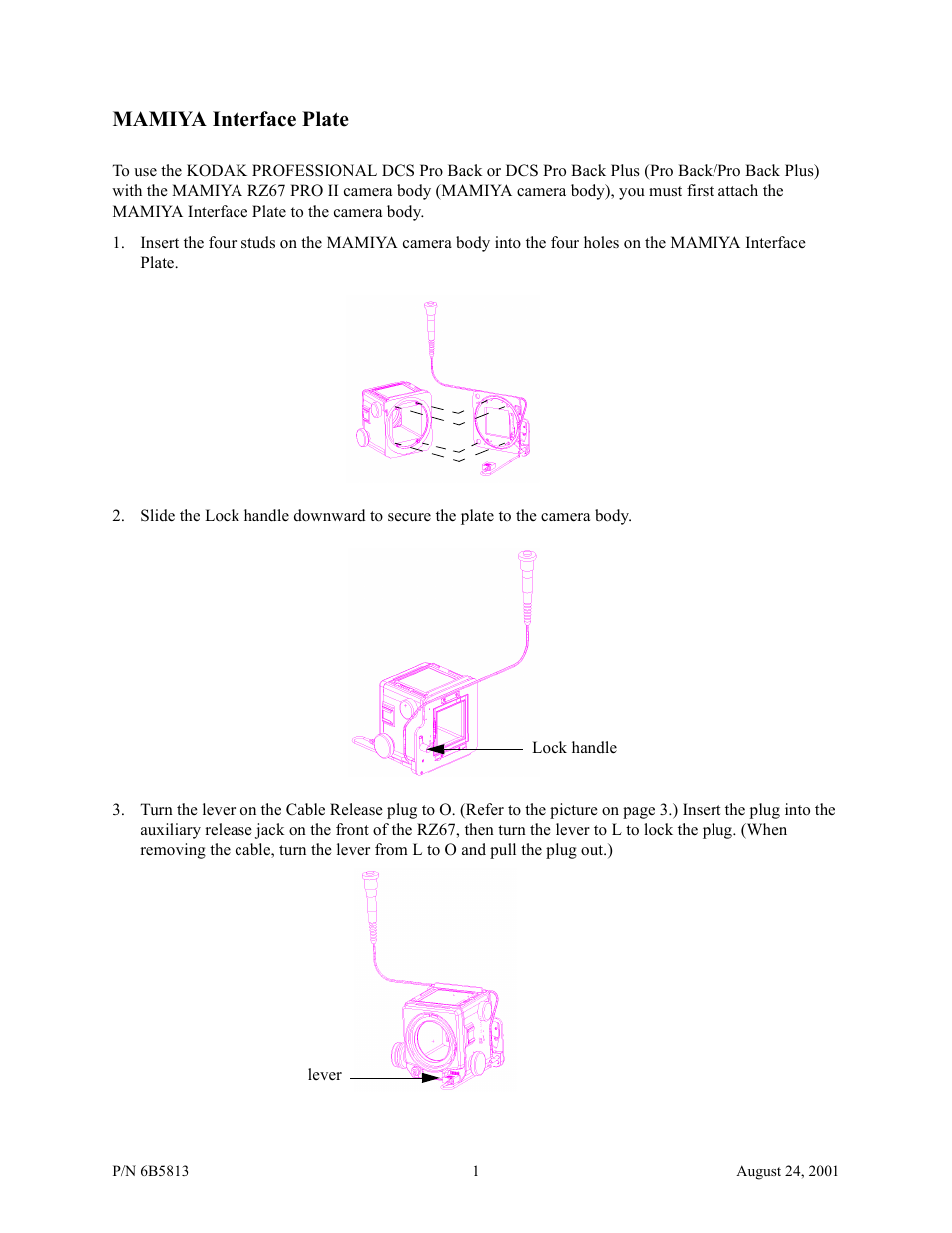 Mamiya RZ67 User Manual | 3 pages