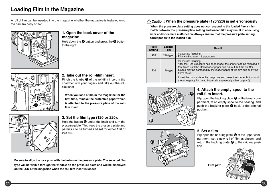 645afd3-e2.ps, Loading film in the magazine | Mamiya 645 AFD III User Manual | Page 16 / 56