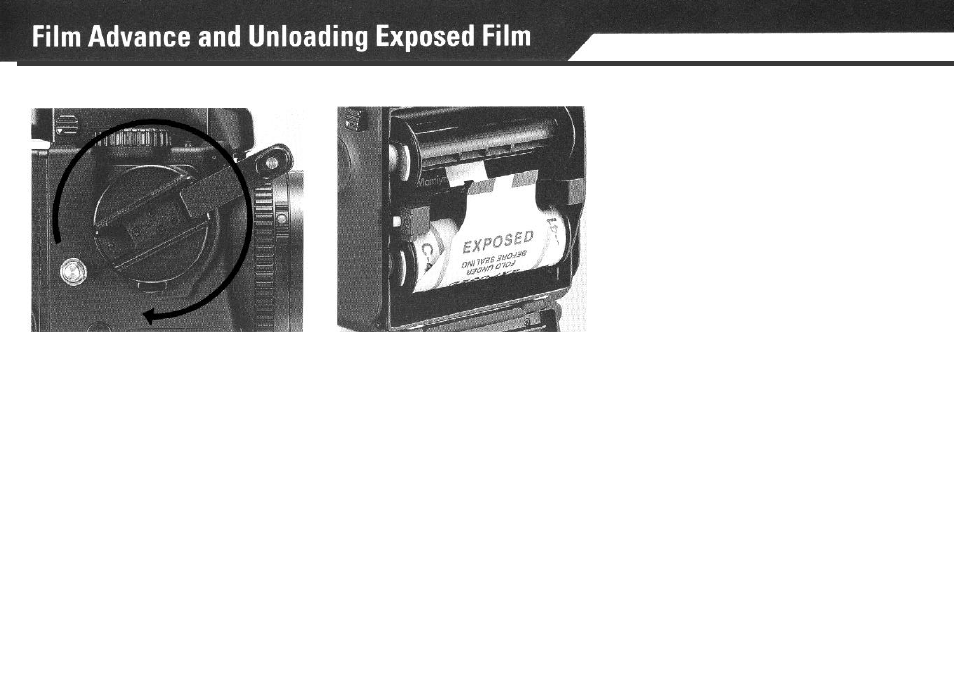 Film advance & unloading exposed film | Mamiya PRO 645 User Manual | Page 27 / 43