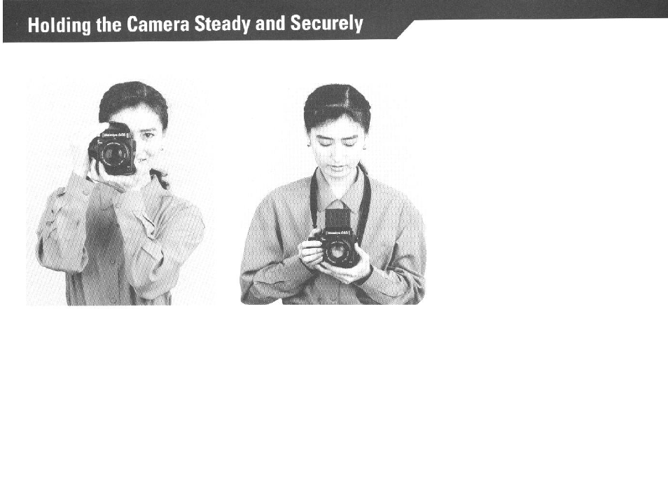 Holding the camera | Mamiya PRO 645 User Manual | Page 34 / 43