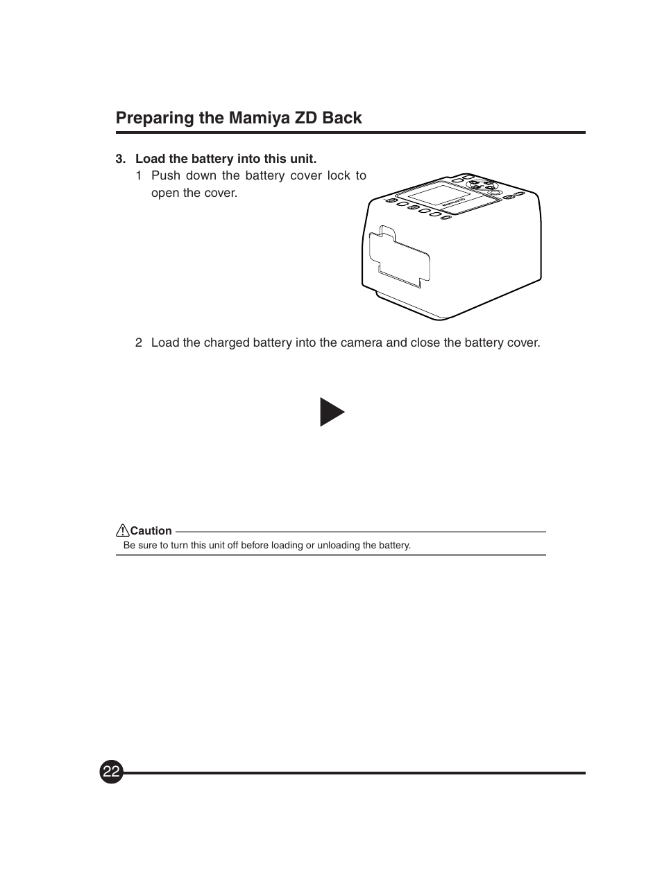 Preparing the mamiya zd back | Mamiya Digital Back DCUG1205N01 User Manual | Page 22 / 106