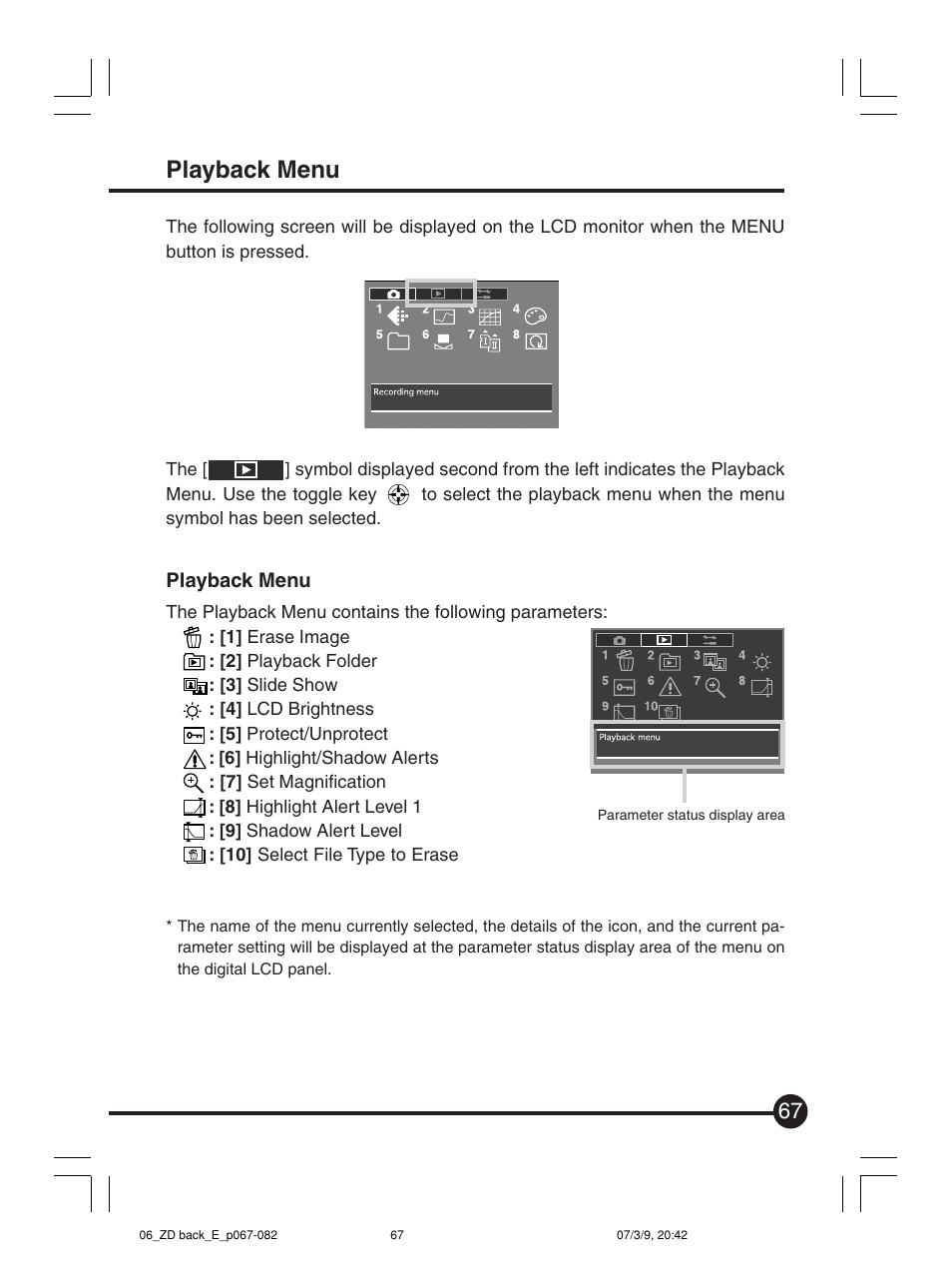 Playback menu | Mamiya Digital Back DCUG1205N01 User Manual | Page 67 / 106