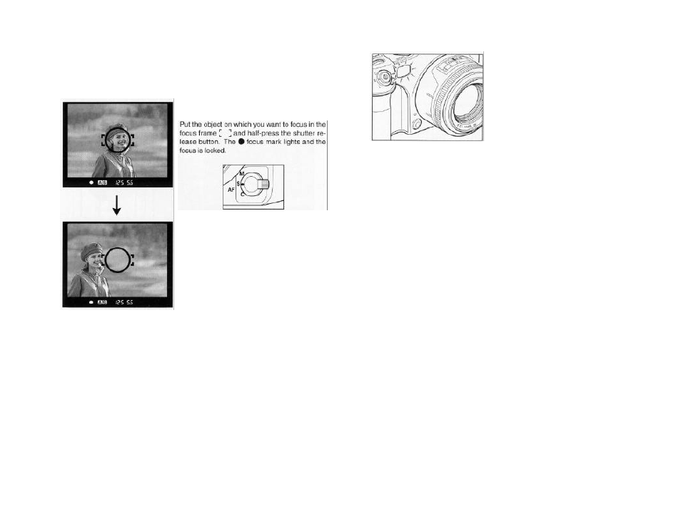 Using the focus lock function, Af supplemental infrared light | Mamiya 645 AF User Manual | Page 19 / 44