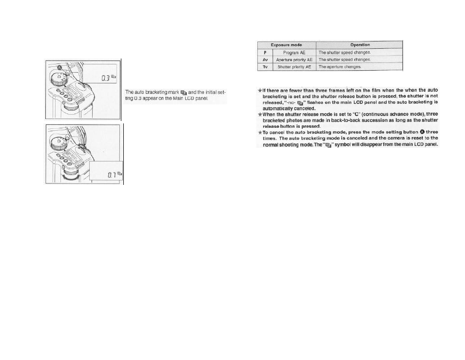 Auto bracketing mode | Mamiya 645 AF User Manual | Page 26 / 44