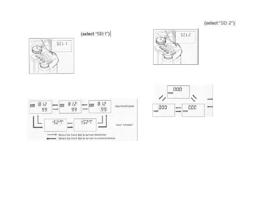 Superimposing data, Setting the date and time, Setting the index number | Mamiya 645 AF User Manual | Page 38 / 44