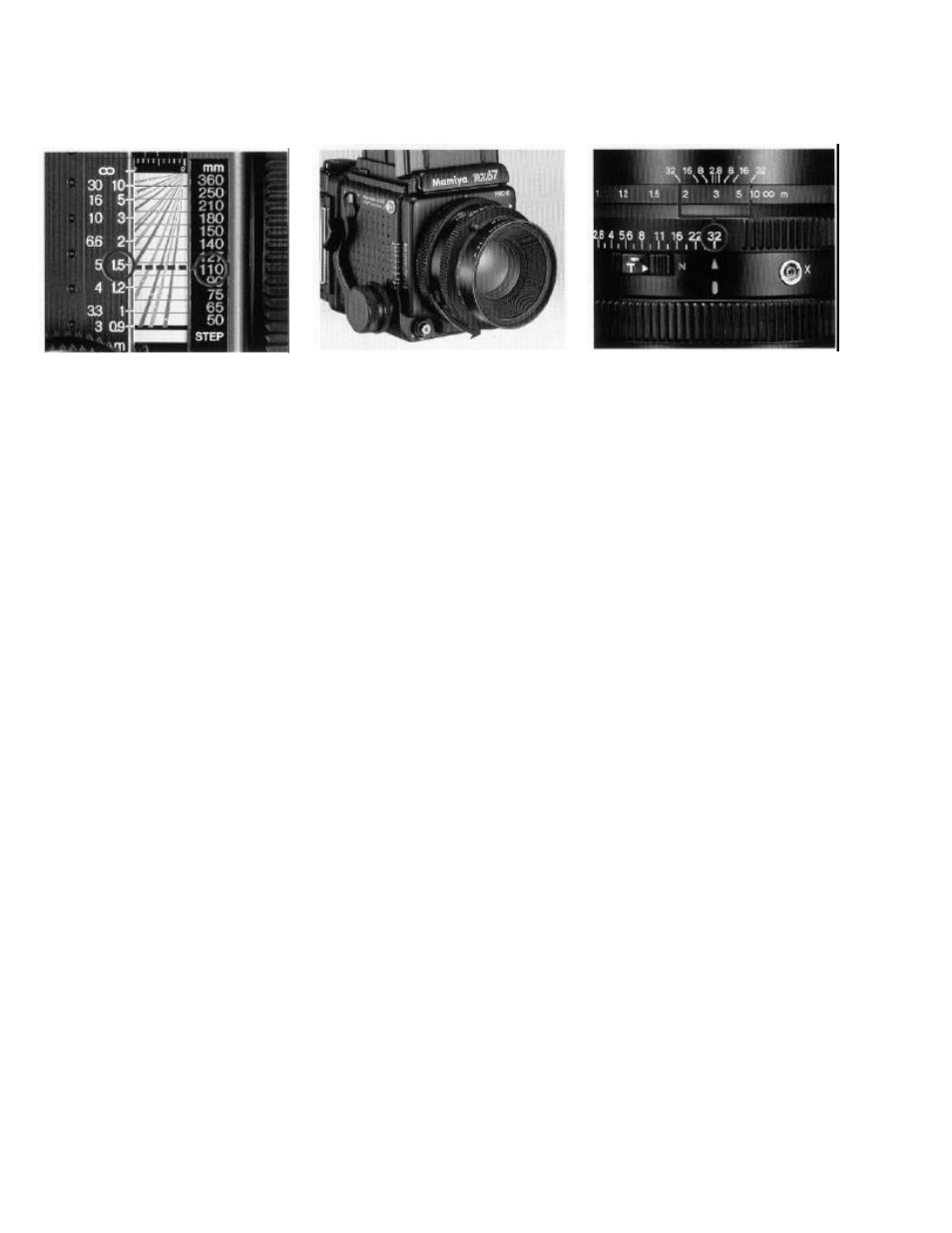 Distance scale/depth-of-field, Distance scale • depth-of-field | Mamiya RZ67 PRO II User Manual | Page 32 / 43