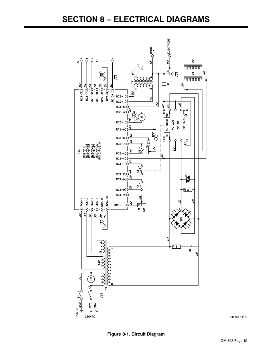 Section 8 − electrical diagrams | Mamiya Econotig User Manual | Page 23 / 32
