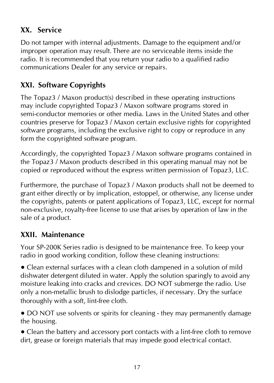 Maxon Telecom SP-200K Series User Manual | Page 21 / 64