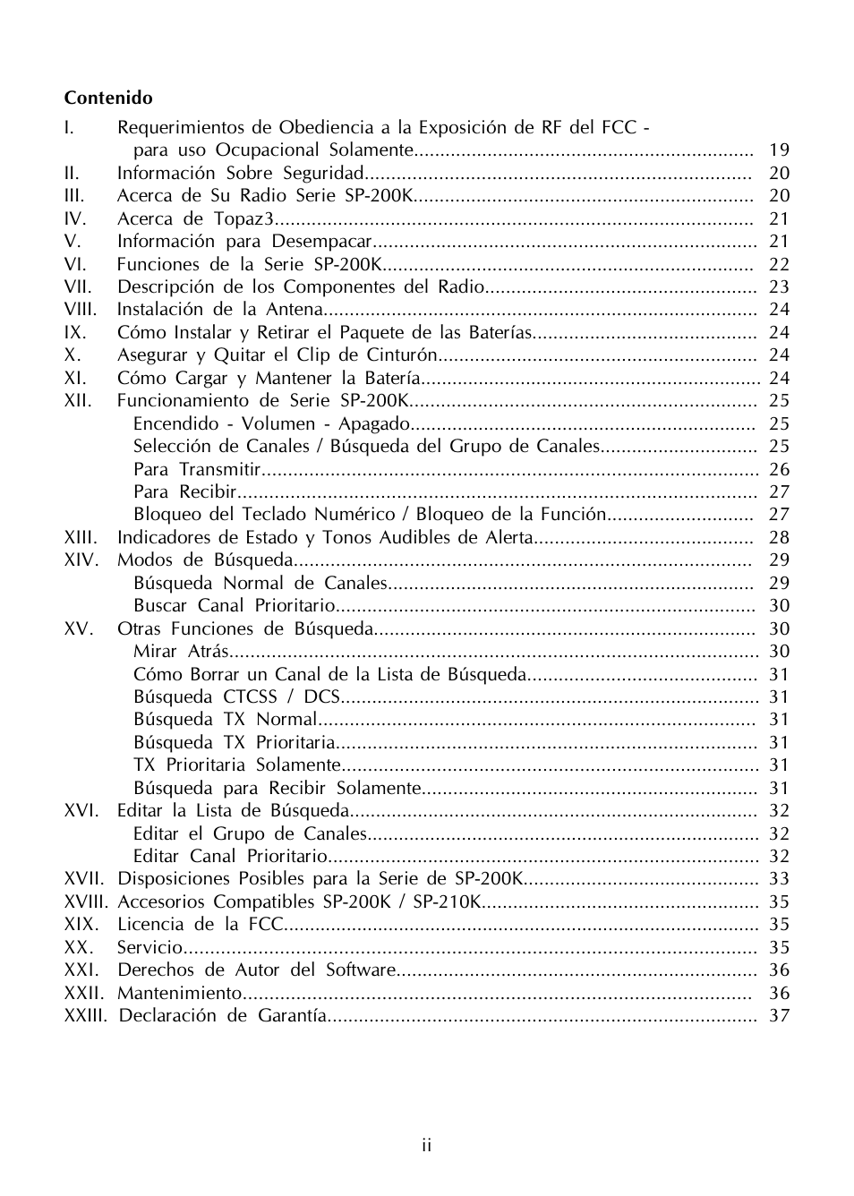 Maxon Telecom SP-200K Series User Manual | Page 3 / 64