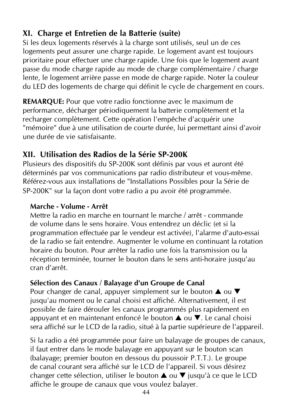 Maxon Telecom SP-200K Series User Manual | Page 50 / 64