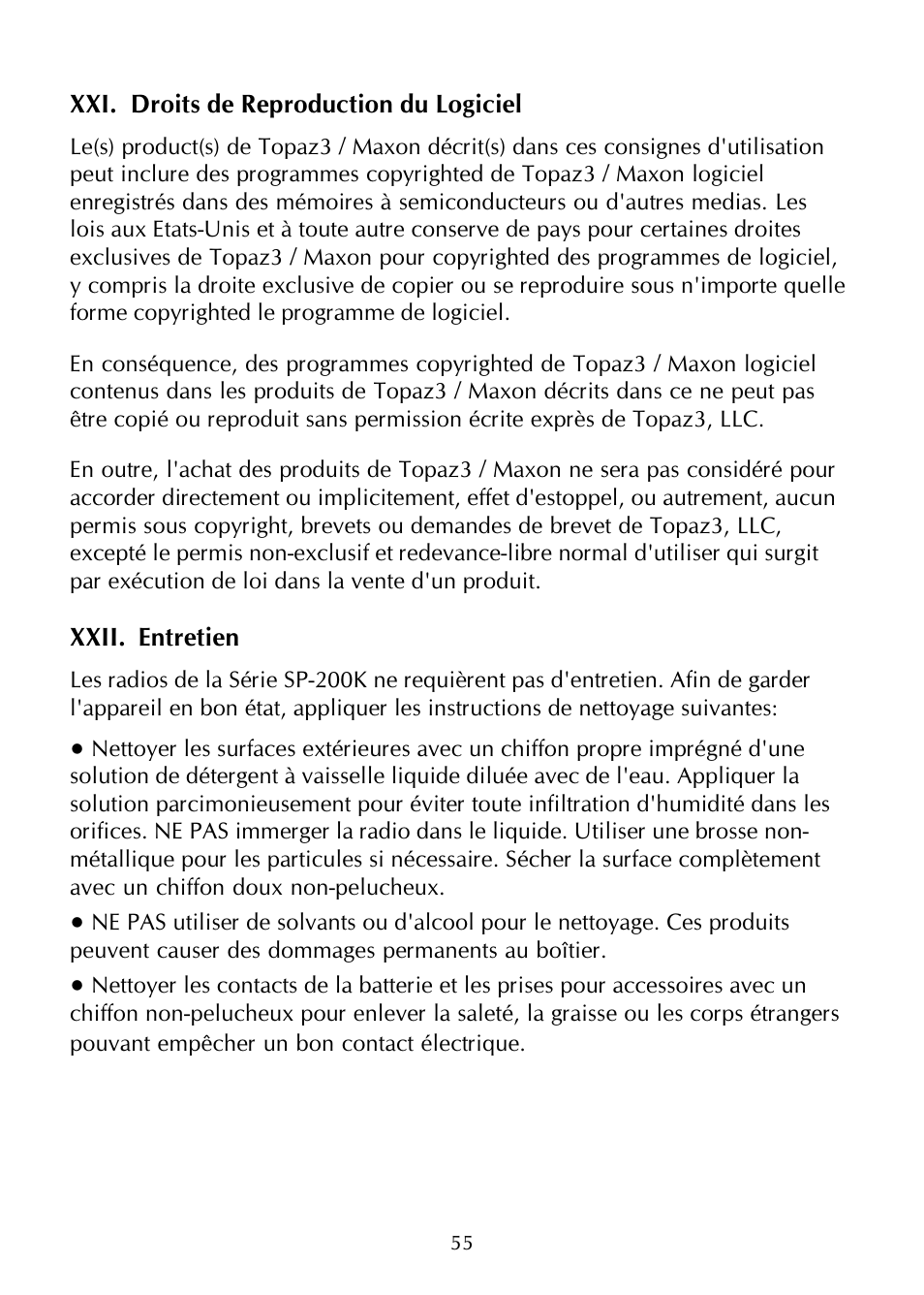Maxon Telecom SP-200K Series User Manual | Page 61 / 64