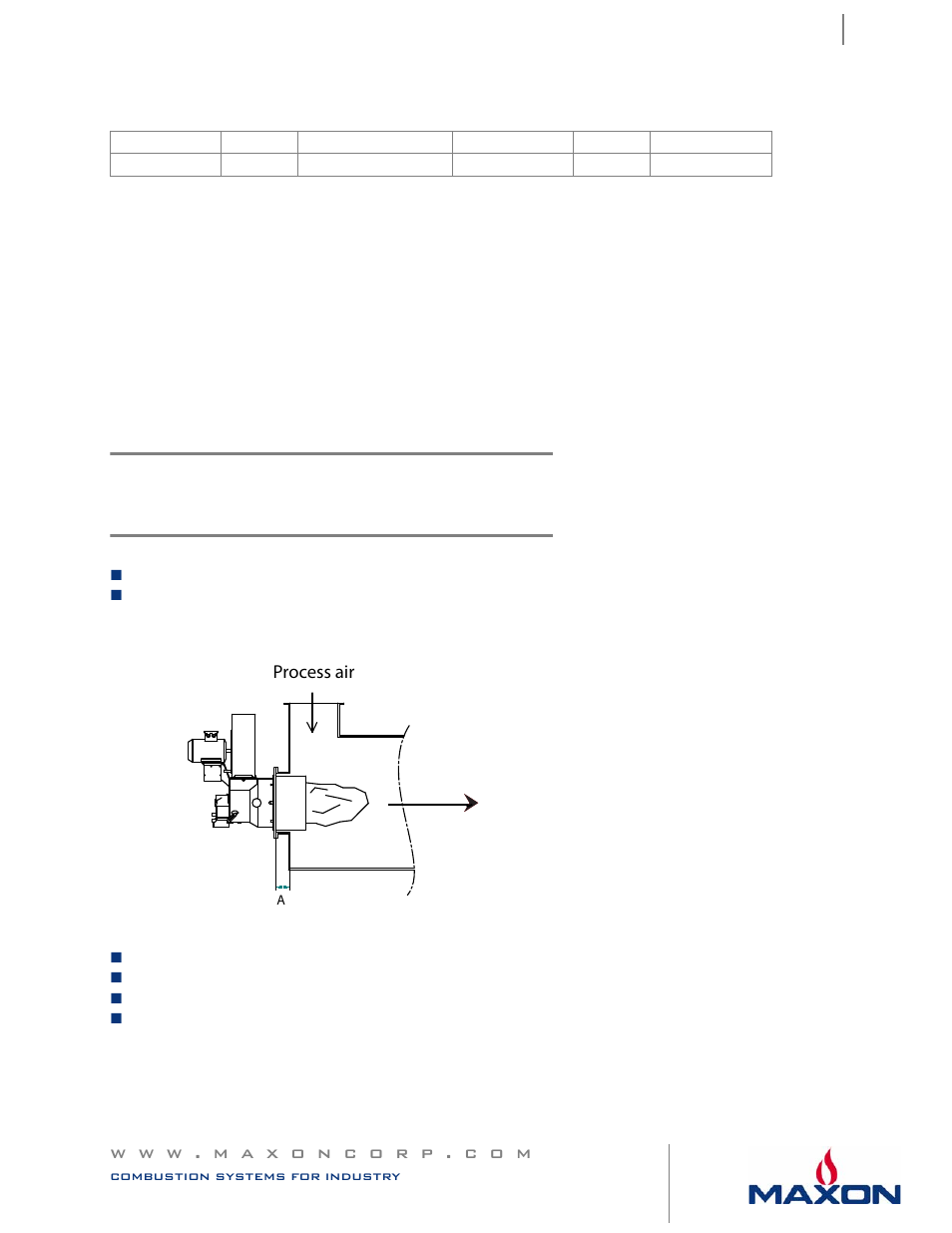 Fuels, Burner discharge sleeve, Process air | Maxon Telecom INDITHERM 300 User Manual | Page 4 / 17