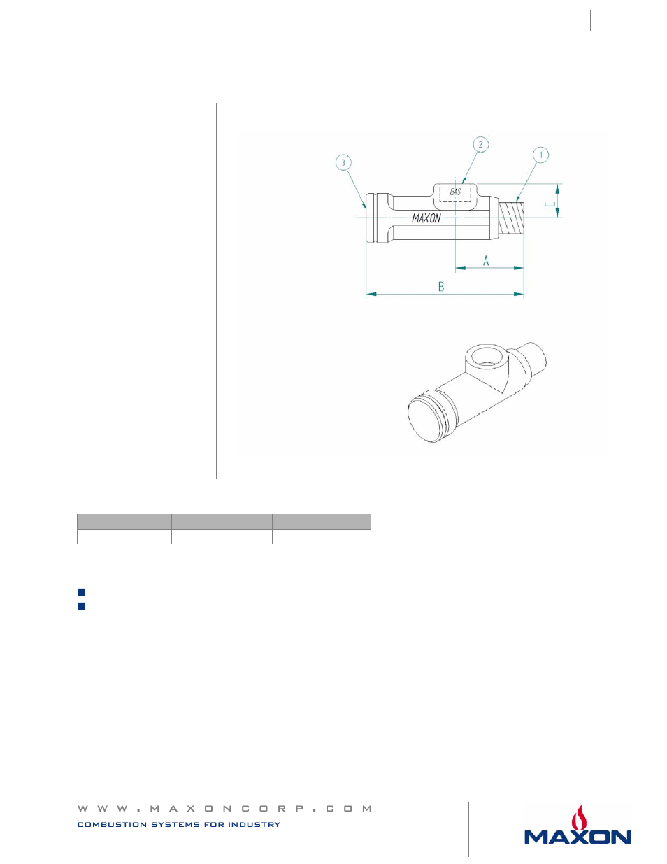 Adjustable orifice for pilot burner - adj-orf | Maxon Telecom INDITHERM 300 User Manual | Page 9 / 17