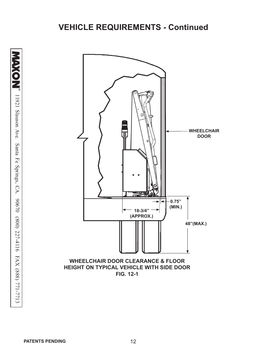 Vehicle requirements - continued | Maxon Telecom WL7-VERS. C User Manual | Page 12 / 61