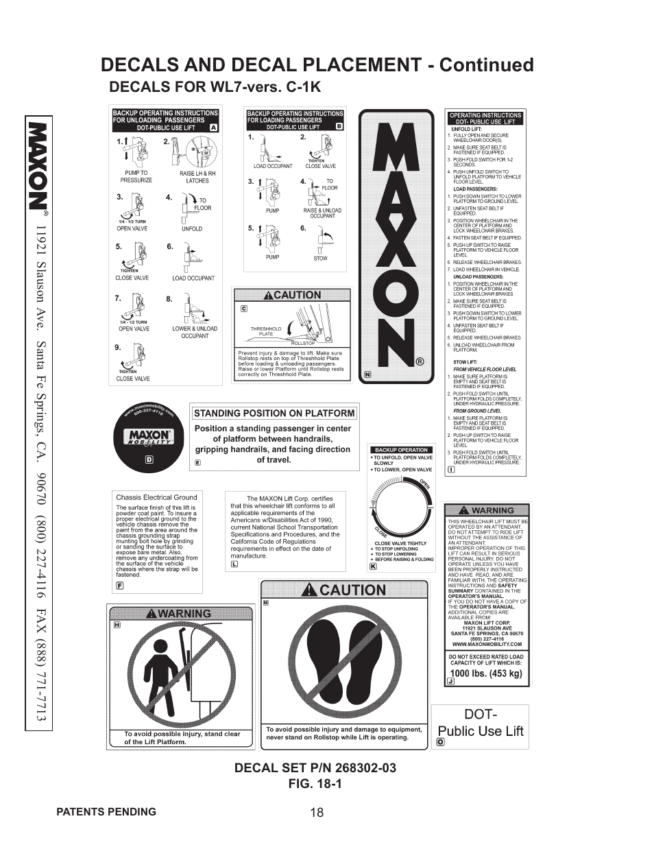 Decals and decal placement - continued | Maxon Telecom WL7-VERS. C User Manual | Page 18 / 61