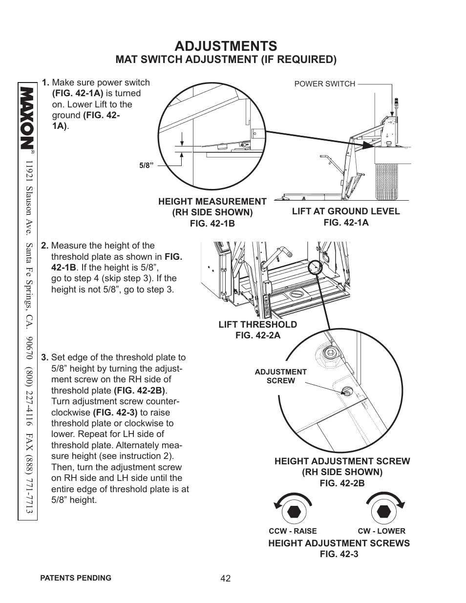 Adjustments | Maxon Telecom WL7-VERS. C User Manual | Page 42 / 61