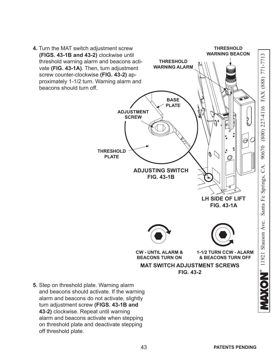 Maxon Telecom WL7-VERS. C User Manual | Page 43 / 61