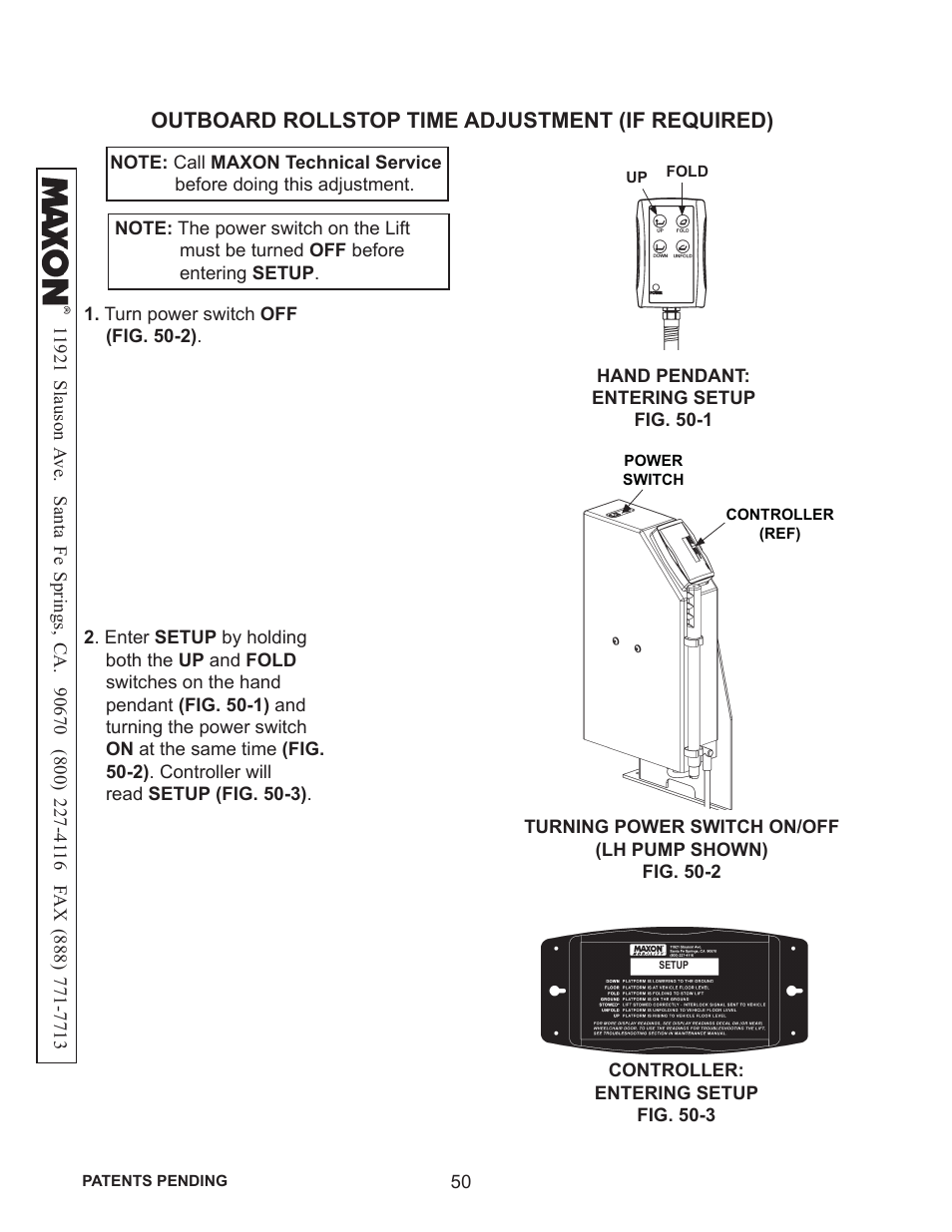 Outboard rollstop time adjustment (if required) | Maxon Telecom WL7-VERS. C User Manual | Page 50 / 61