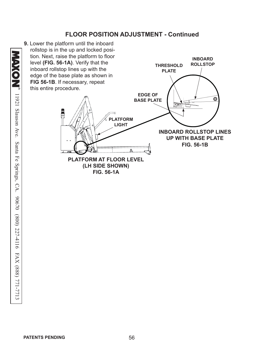 Floor position adjustment - continued | Maxon Telecom WL7-VERS. C User Manual | Page 56 / 61