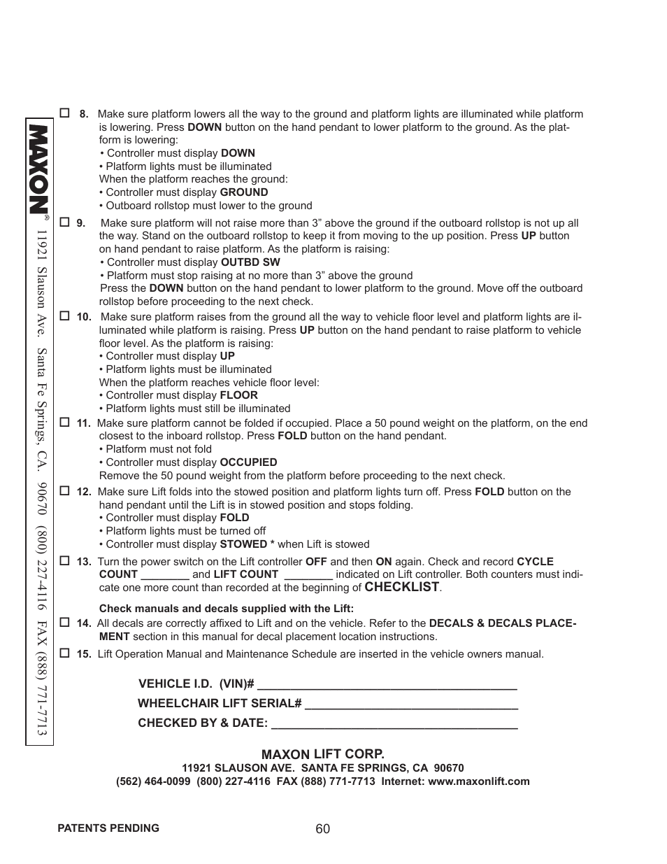 Maxon Telecom WL7-VERS. C User Manual | Page 60 / 61