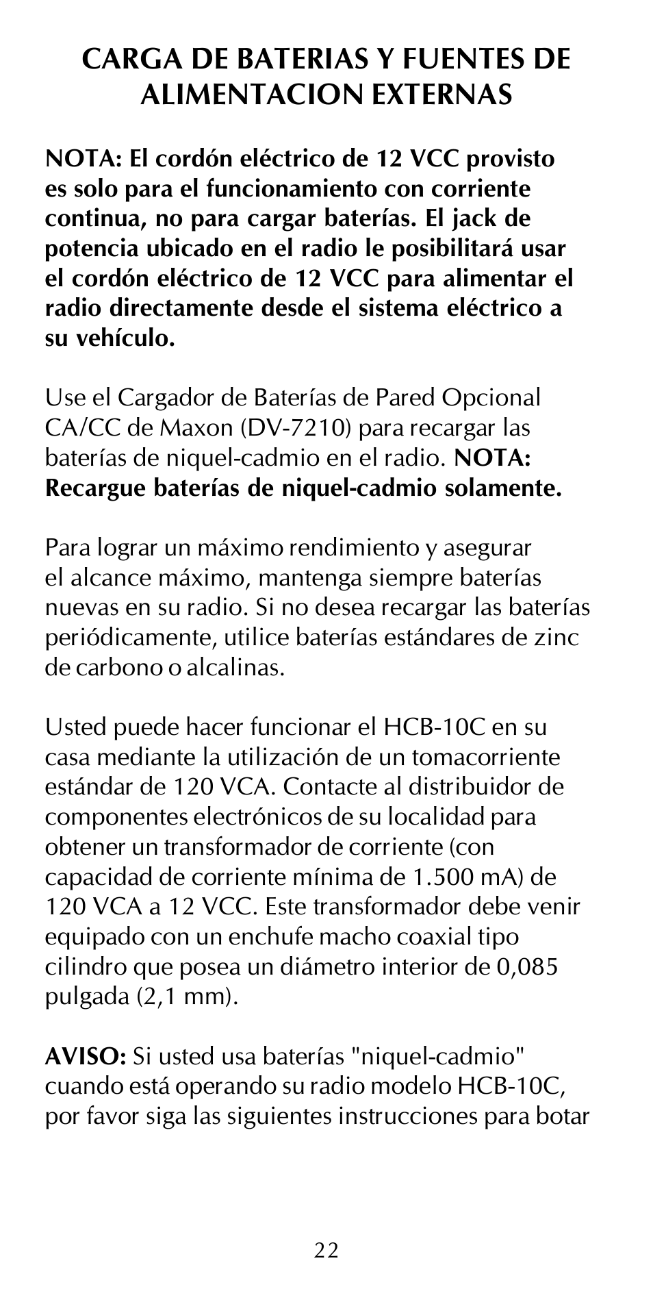 Maxon Telecom HCB-10C User Manual | Page 26 / 36