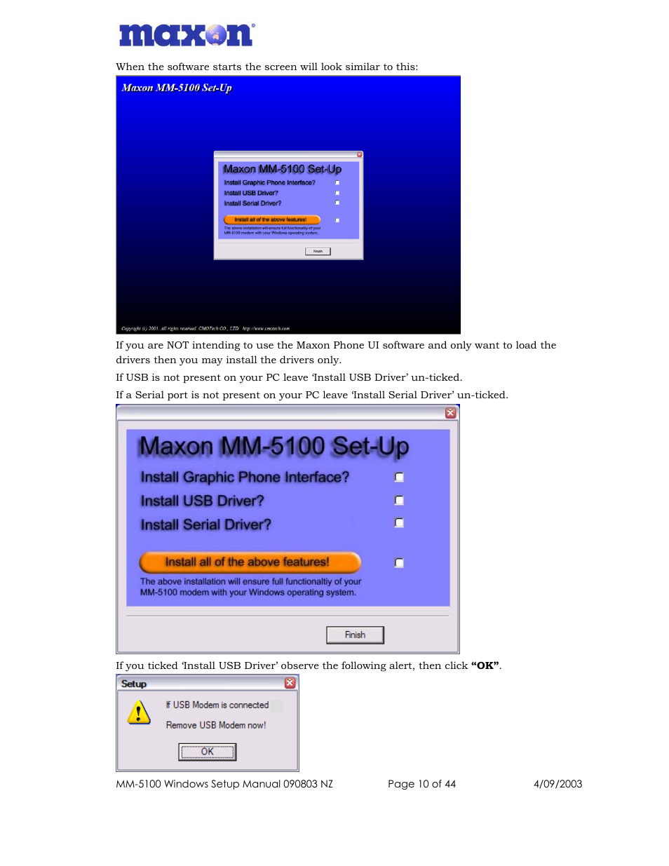 Maxon Telecom MM-5100 User Manual | Page 10 / 44