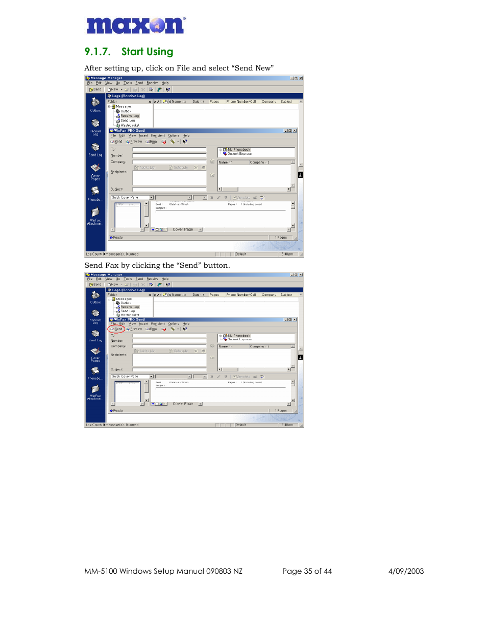 Start using | Maxon Telecom MM-5100 User Manual | Page 35 / 44