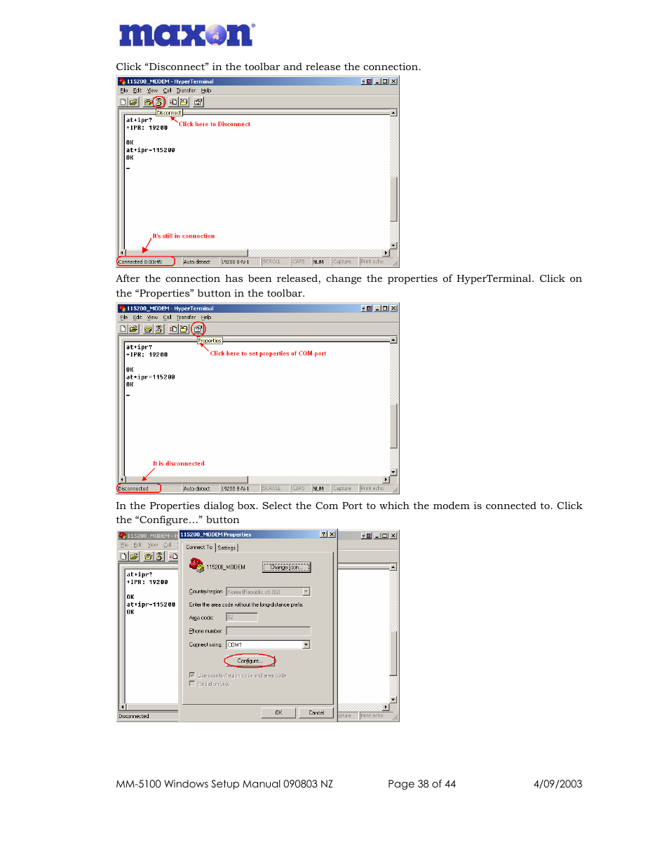 Maxon Telecom MM-5100 User Manual | Page 38 / 44