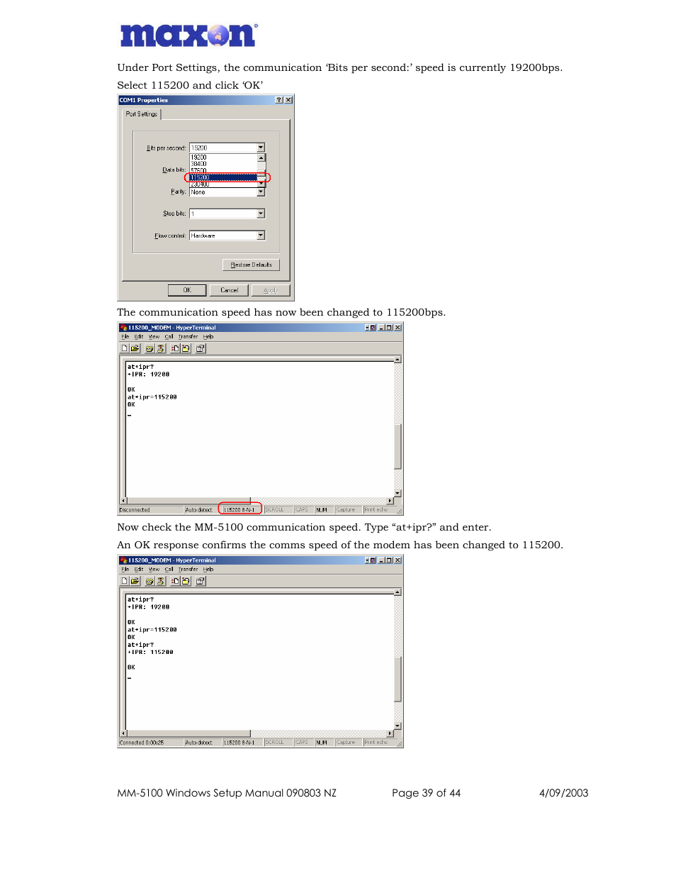 Maxon Telecom MM-5100 User Manual | Page 39 / 44