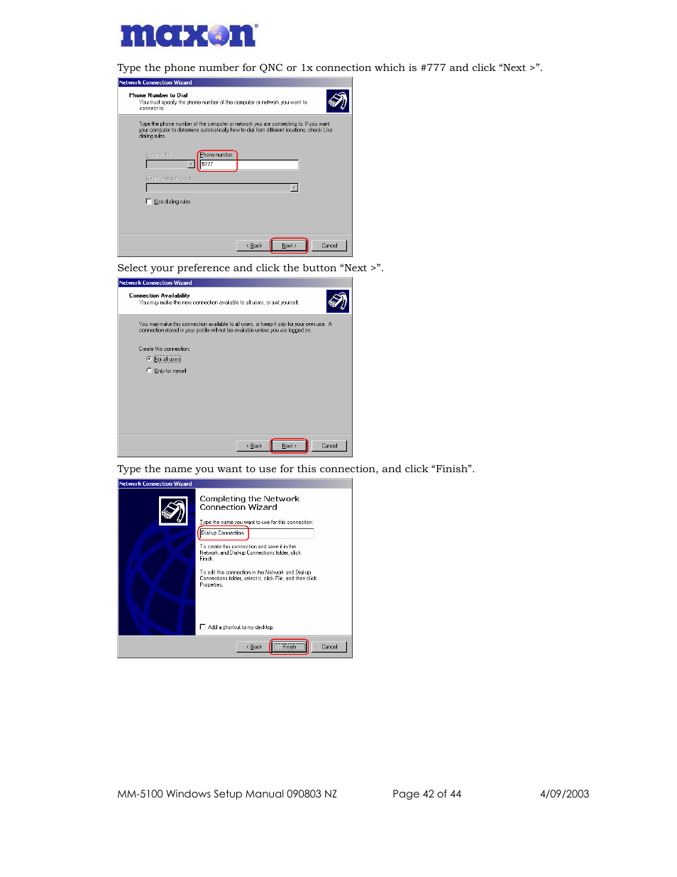 Maxon Telecom MM-5100 User Manual | Page 42 / 44
