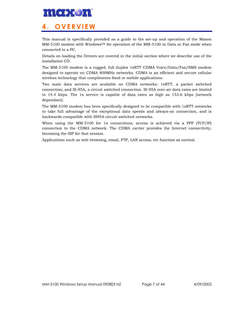 Maxon Telecom MM-5100 User Manual | Page 7 / 44