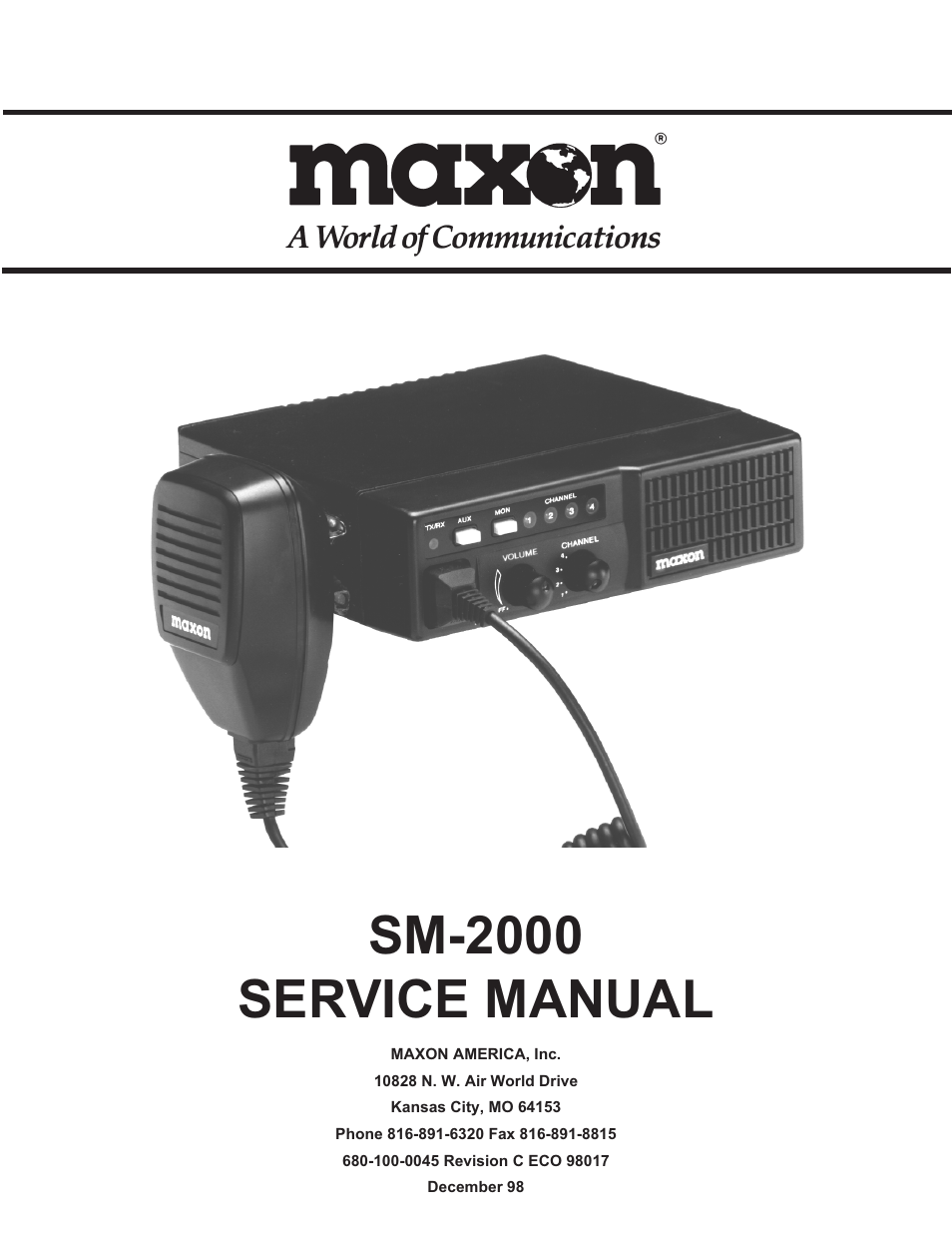 Maxon Telecom FM Mobile radio SM-2000 User Manual | 74 pages