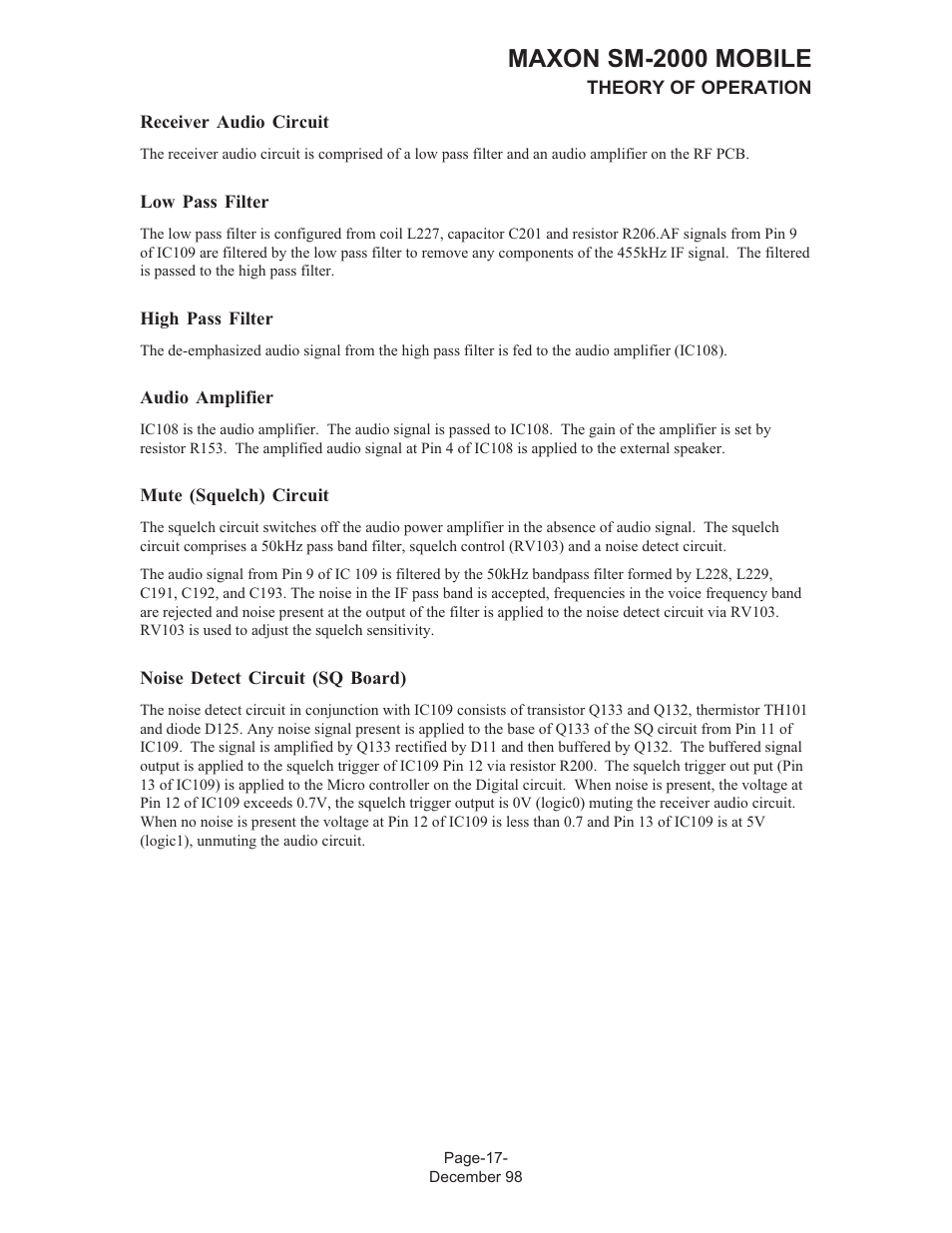 Maxon sm-2000 mobile | Maxon Telecom FM Mobile radio SM-2000 User Manual | Page 21 / 74
