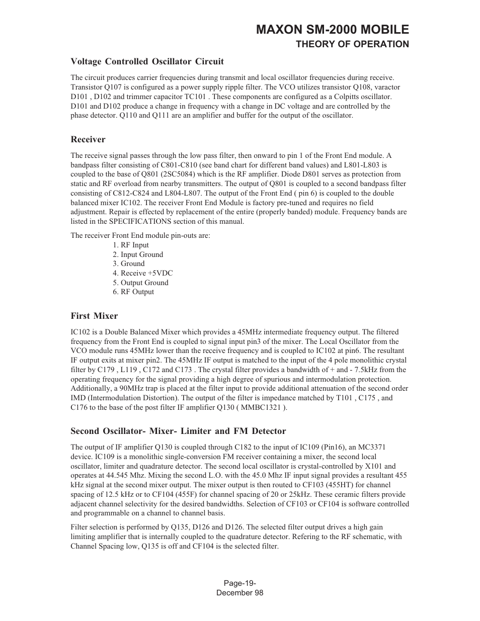 Maxon sm-2000 mobile | Maxon Telecom FM Mobile radio SM-2000 User Manual | Page 23 / 74