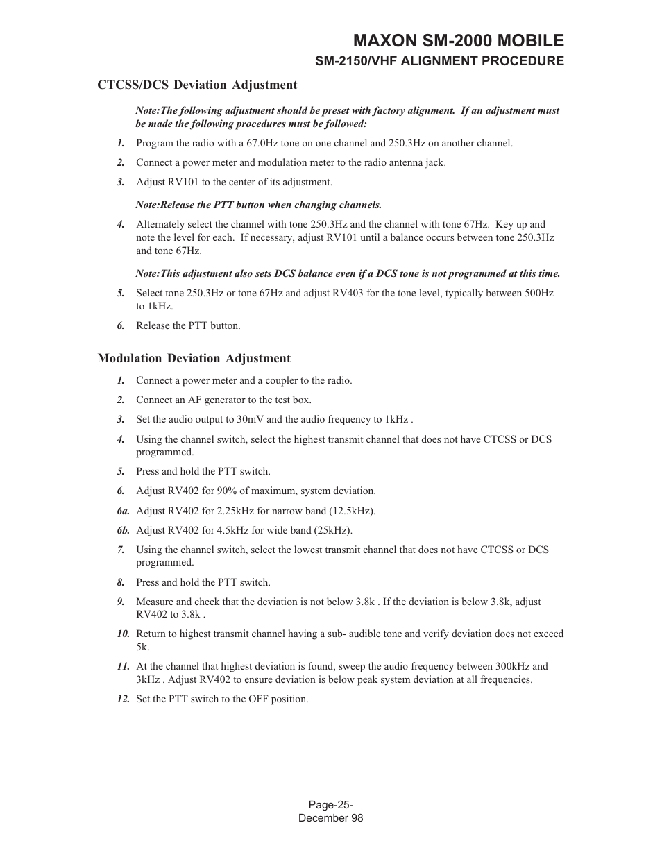 Maxon sm-2000 mobile | Maxon Telecom FM Mobile radio SM-2000 User Manual | Page 29 / 74