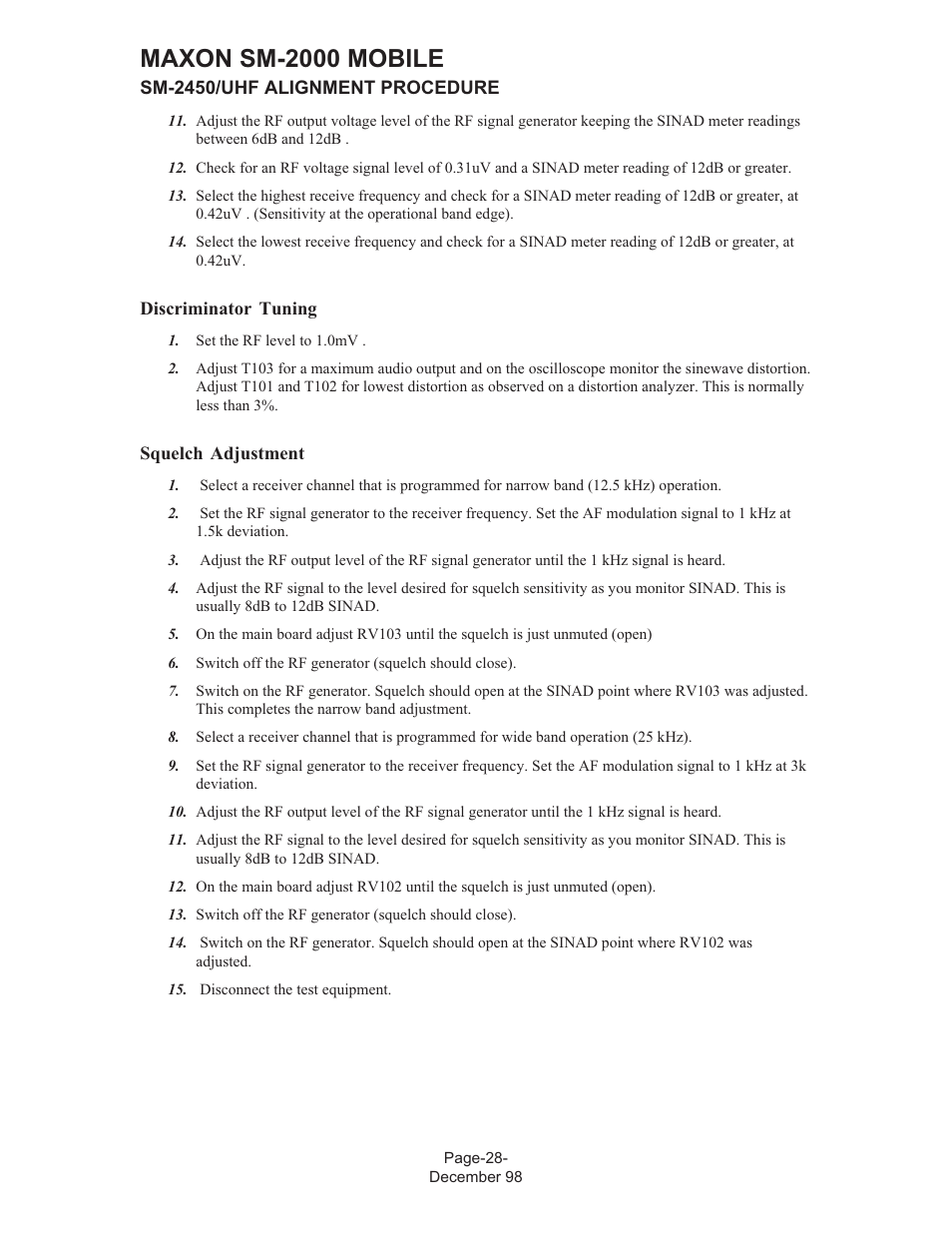 Maxon sm-2000 mobile | Maxon Telecom FM Mobile radio SM-2000 User Manual | Page 32 / 74