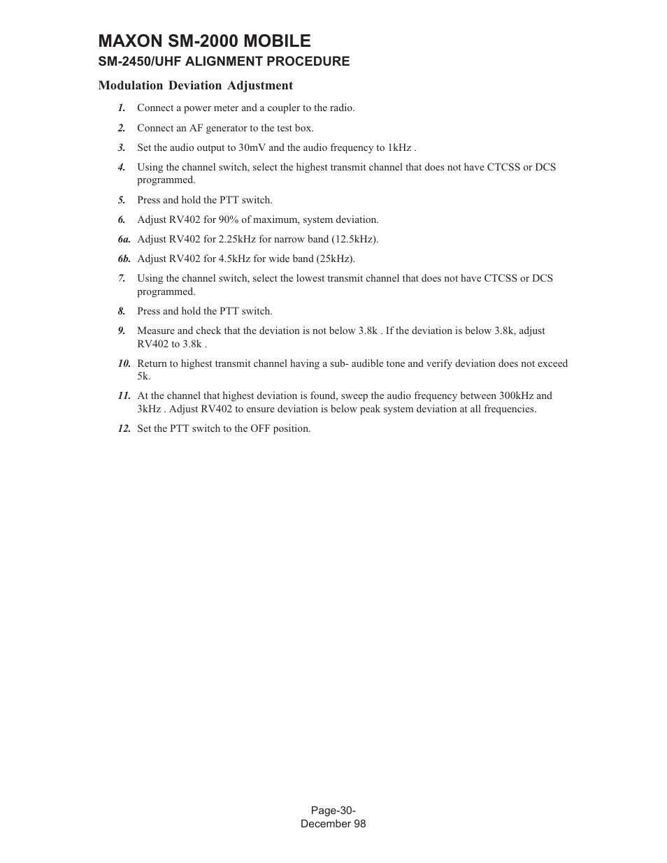 Maxon sm-2000 mobile | Maxon Telecom FM Mobile radio SM-2000 User Manual | Page 34 / 74