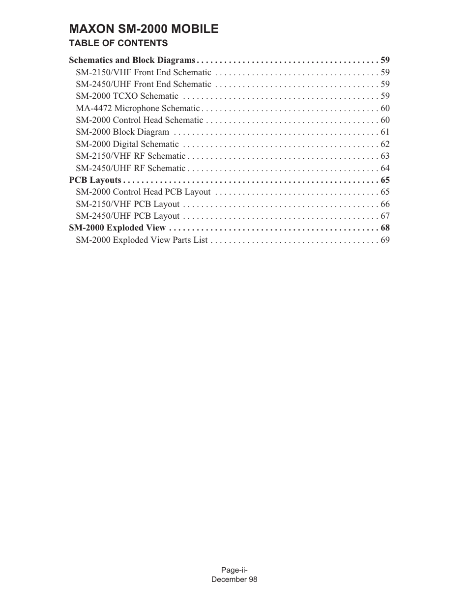 Trouble shooting chart (sm-2000), Maxon sm-2000 mobile | Maxon Telecom FM Mobile radio SM-2000 User Manual | Page 4 / 74