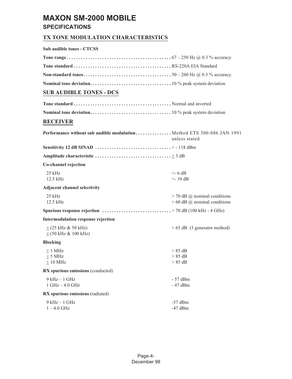 Maxon sm-2000 mobile | Maxon Telecom FM Mobile radio SM-2000 User Manual | Page 8 / 74