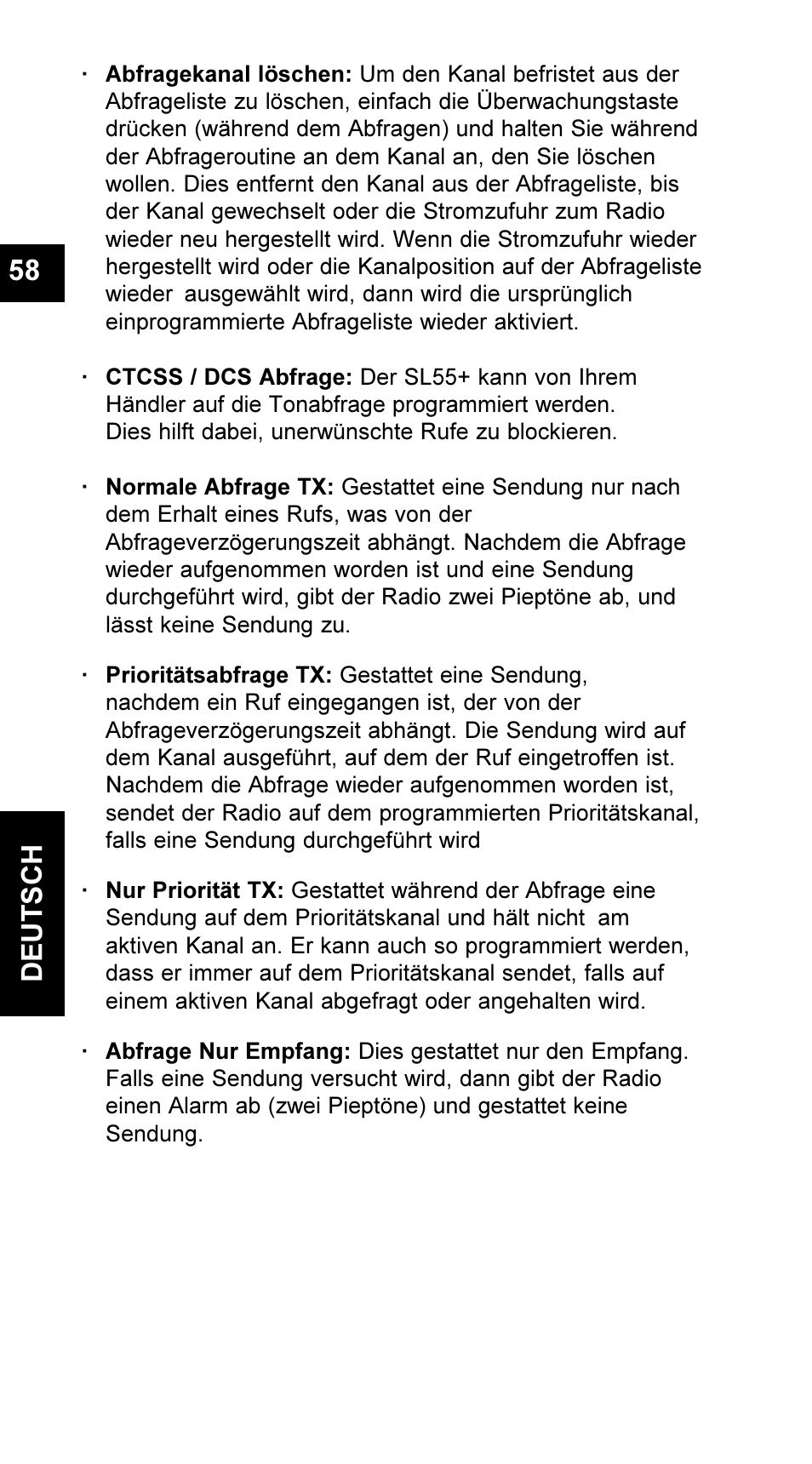 Deutsch 58 | Maxon Telecom UM-SL55 User Manual | Page 60 / 79