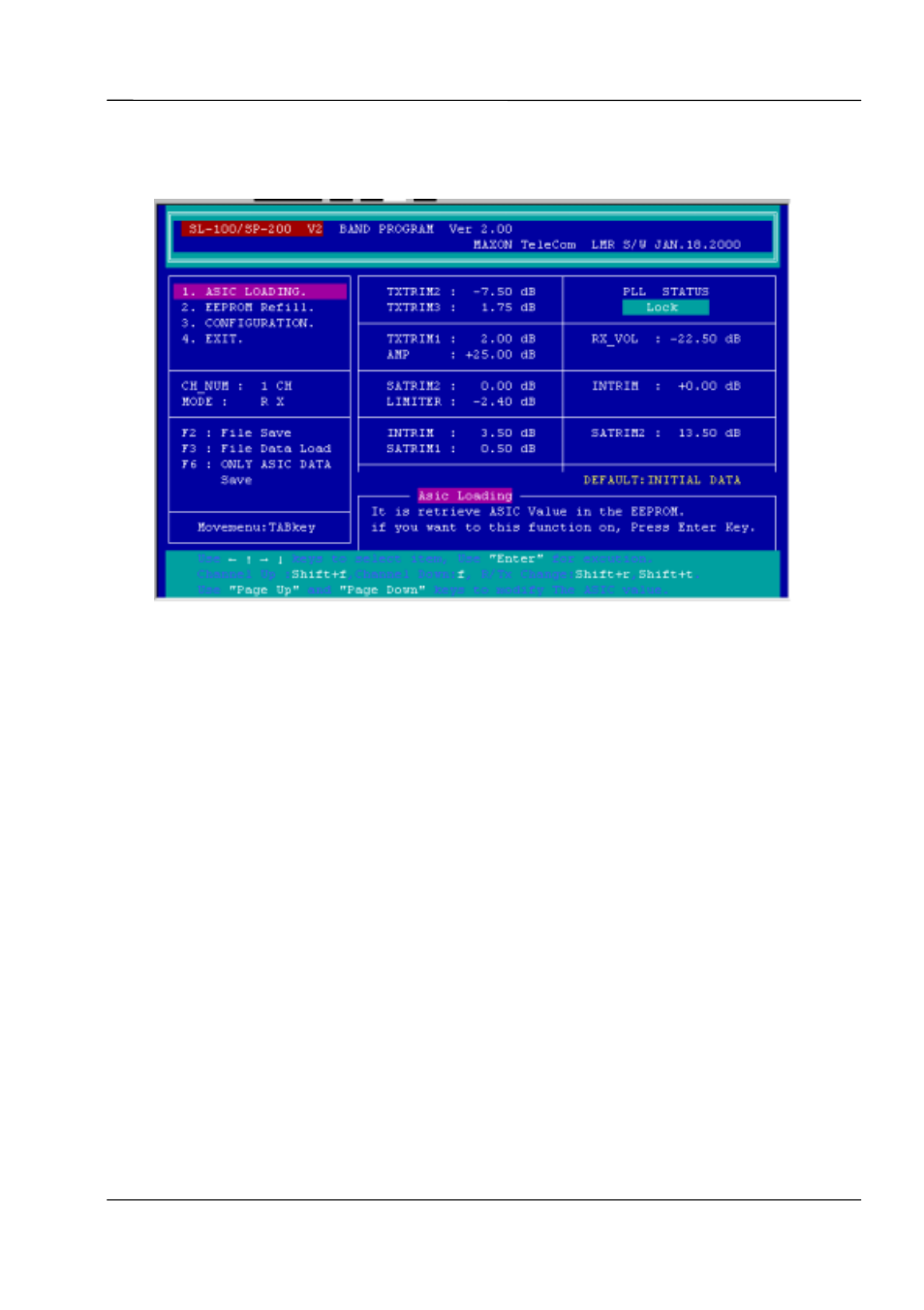 Figure 11-3 - asic control screen (rx) -3 | Maxon Telecom SP210 User Manual | Page 87 / 95