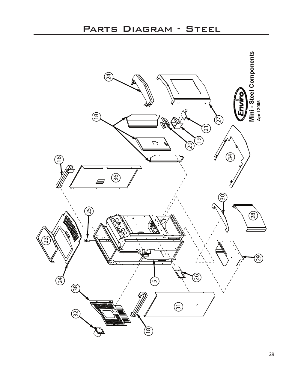 Parts diagram - steel | Mega Catch Mini User Manual | Page 29 / 31