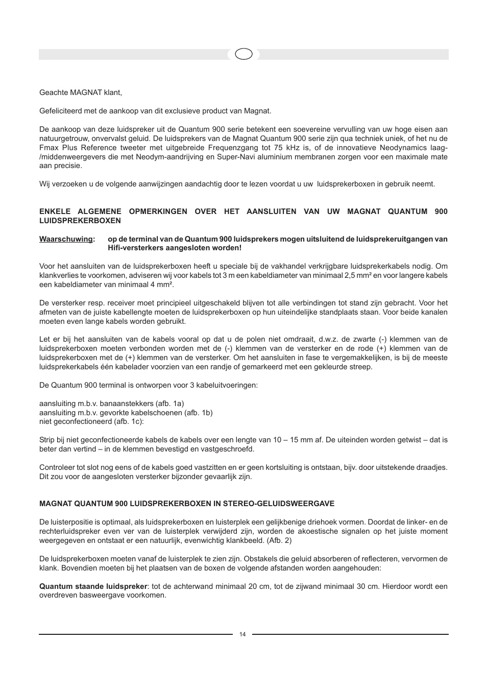 Magnat Audio Quantum Center 916 User Manual | Page 14 / 47