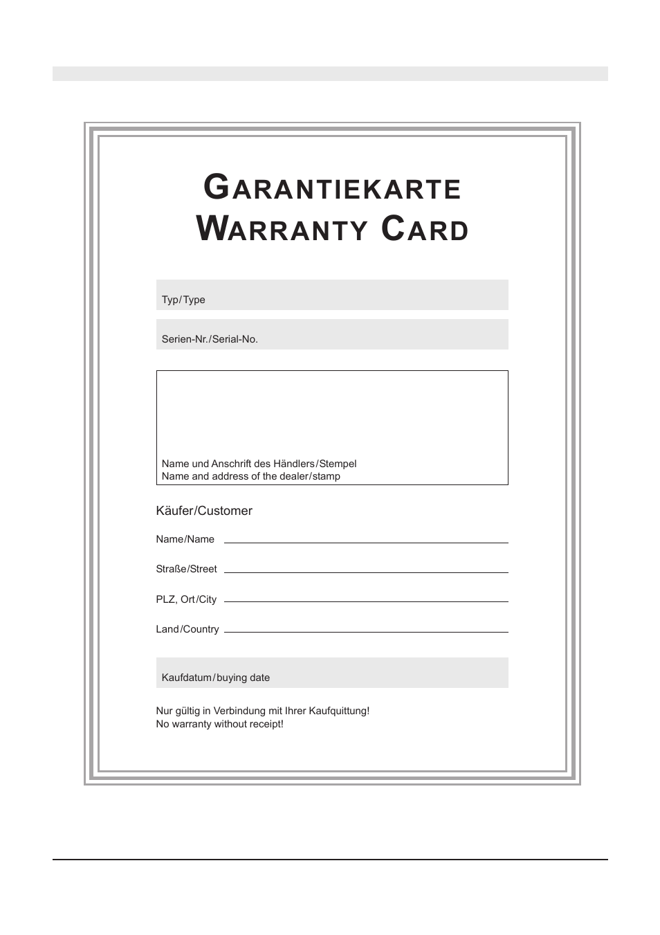 Arantiekarte, Arranty | Magnat Audio Quantum Center 916 User Manual | Page 46 / 47