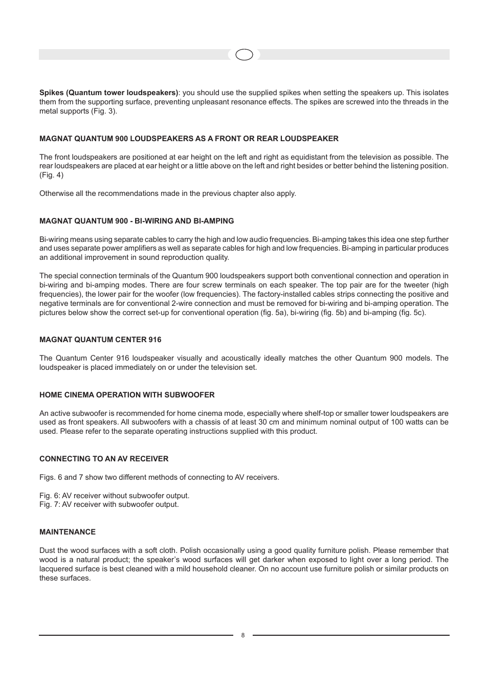 Magnat Audio Quantum Center 916 User Manual | Page 8 / 47