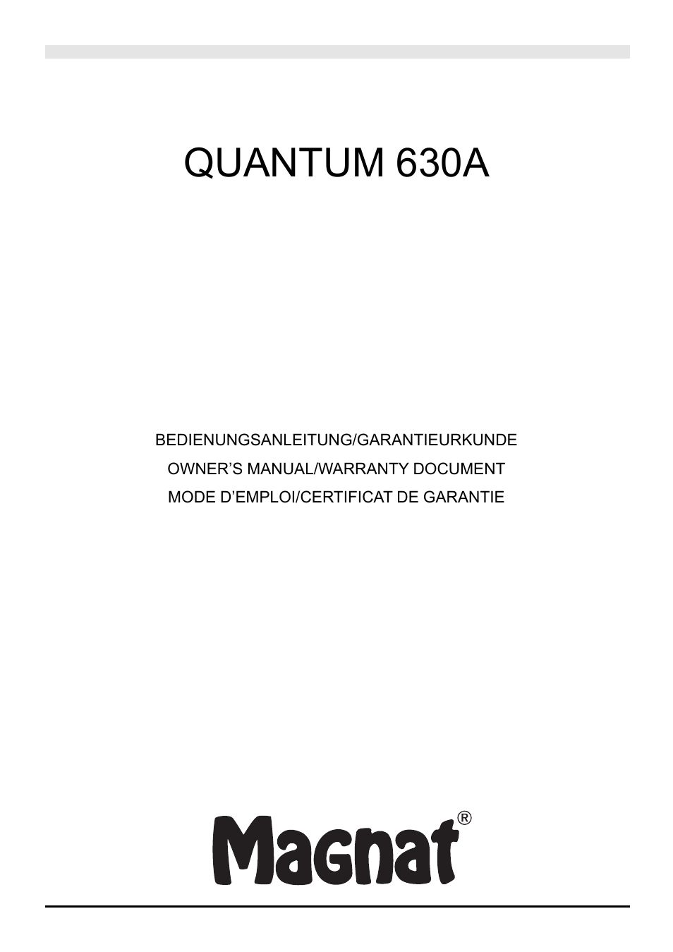 Magnat Audio Quantum 630A User Manual | 32 pages