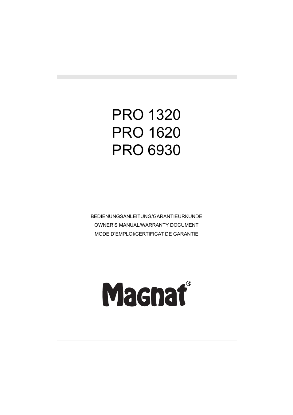 Magnat Audio PRO 1620 User Manual | 37 pages