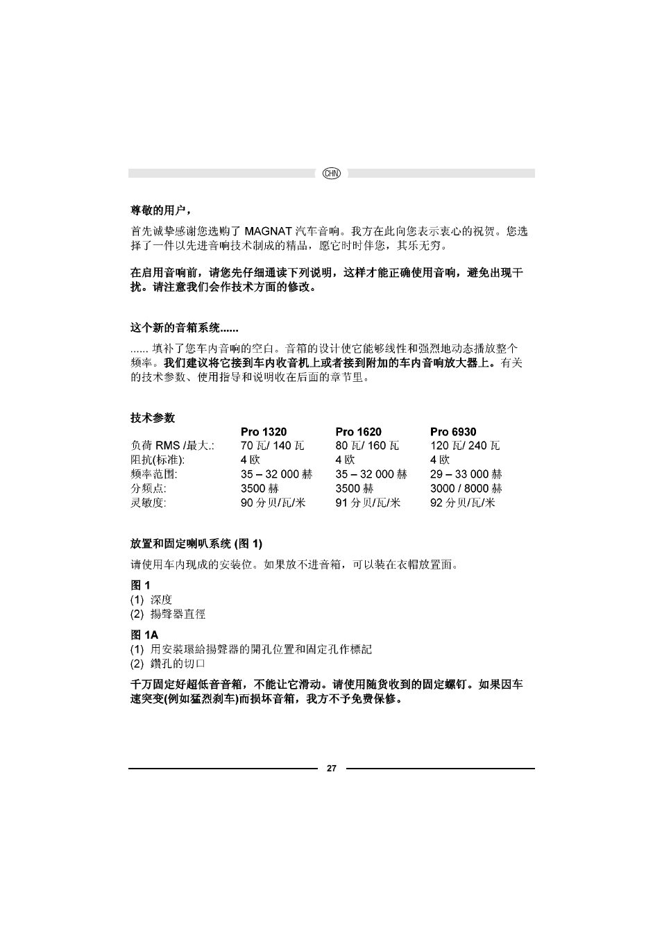 Magnat Audio PRO 1620 User Manual | Page 27 / 37