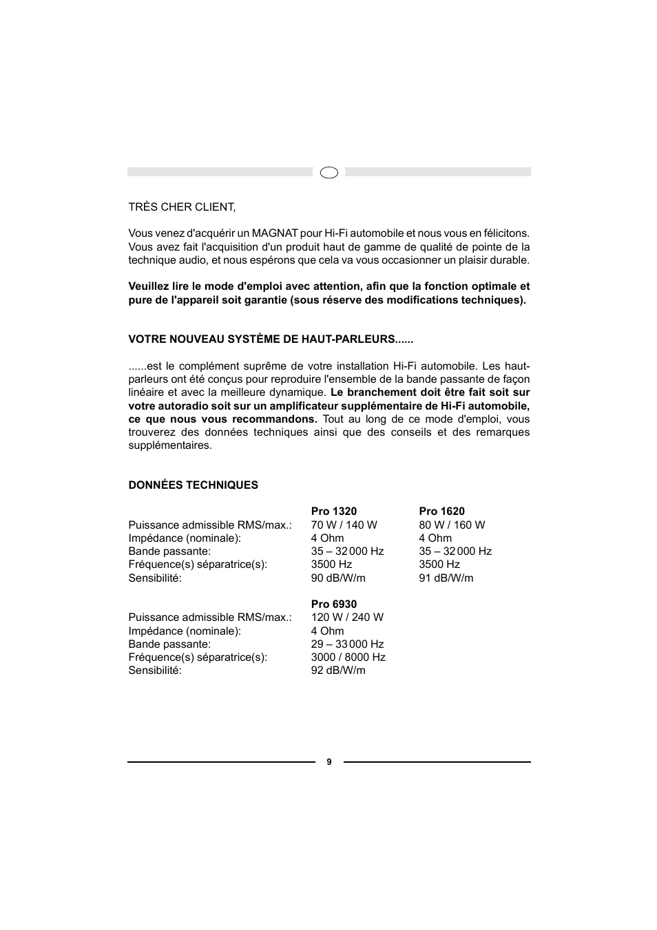 Magnat Audio PRO 1620 User Manual | Page 9 / 37