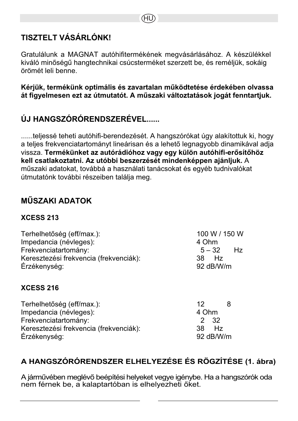 Magnat Audio Xcess 213 User Manual | Page 22 / 43